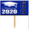 12pack Blue Graduation Party CUpcake Desert Appetizer Food Decoration Picks view 1