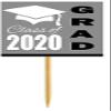 12pack Grey Graduation Party CUpcake Desert Appetizer Food Decoration Picks view 1
