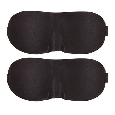 2 Pack Magik Travel 3D Eye Mask Sleep Soft Padded Shade Cover Rest Relax Sleeping Blindfold (Black)