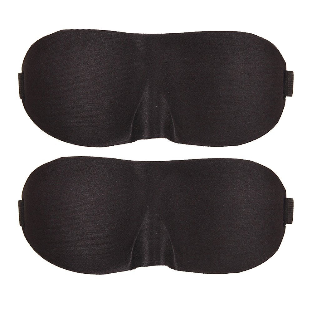 2 Pack Magik Travel 3D Eye Mask Sleep Soft Padded Shade Cover Rest Relax Sleeping Blindfold (Black)