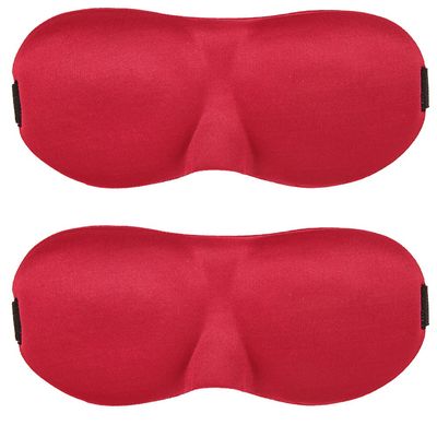 2 Pack Magik Travel 3D Eye Mask Sleep Soft Padded Shade Cover Rest Relax Sleeping Blindfold (Red)