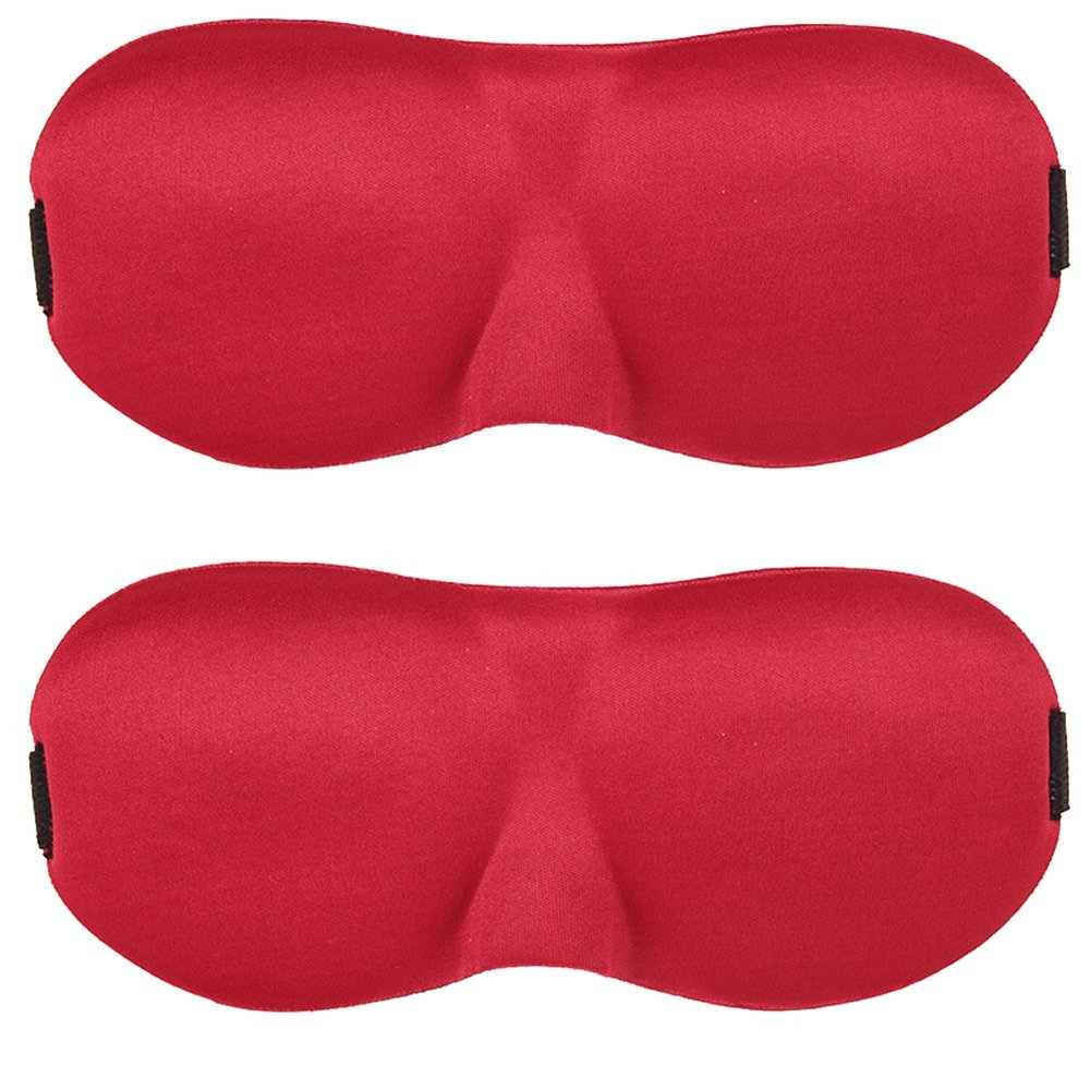 2 Pack Magik Travel 3D Eye Mask Sleep Soft Padded Shade Cover Rest Relax Sleeping Blindfold (Red)