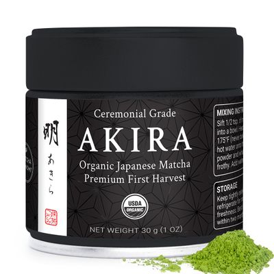Akira Matcha 30g - Organic Premium Ceremonial Japanese Matcha Green Tea Powder - First Harvest - Zero Sugar - USDA and JAS Certified