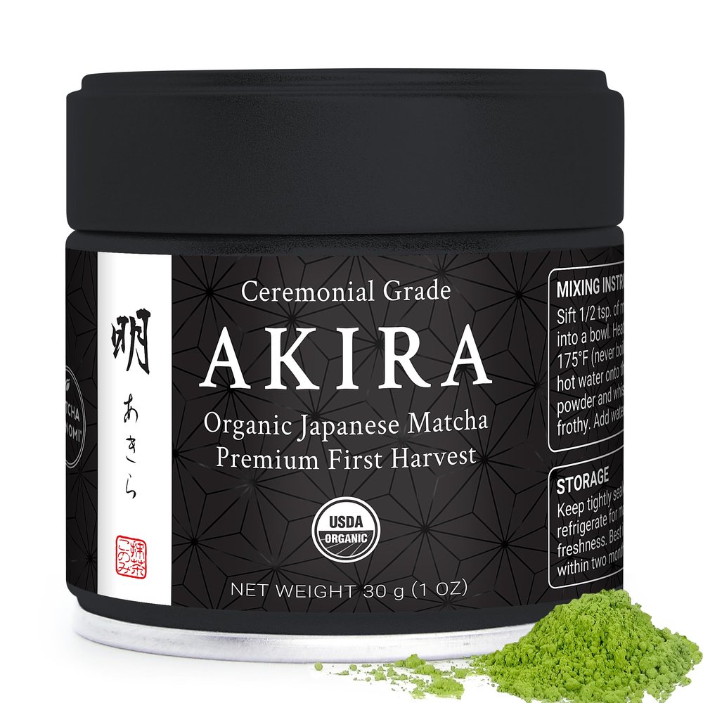 Akira Matcha 30g - Organic Premium Ceremonial Japanese Matcha Green Tea Powder - First Harvest - Zero Sugar - USDA and JAS Certified