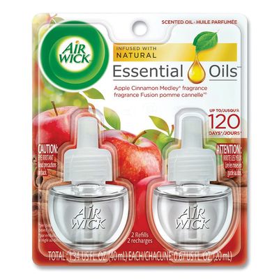Air Wick Scented Oil Twin Refill Apple Cinnamon Medley (2X.67) Oz.