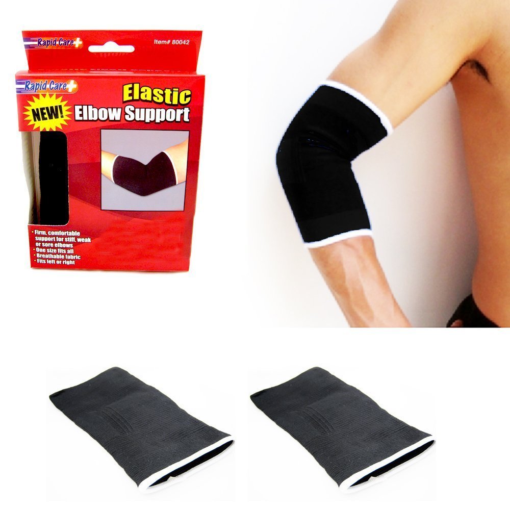 2 Elastic Elbow Brace Support Sleeve Sports Medicine Compression Tennis Guard 2PC Elbow Brace for Tendonitis, Tennis Elbow Compression Support Sleeve for Golfers Elbow Pain Relief, Arthritis,