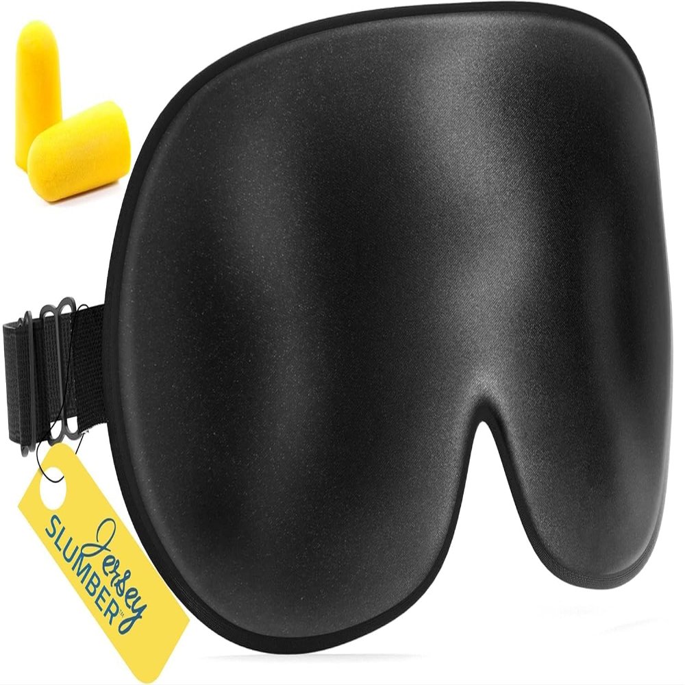 100% Silk Sleep Mask for A Full Night's Sleep | Comfortable & Super Soft Eye Mask with Adjustable Strap | Works with Every Nap Position | Best Sleeping Aid/Blindfold/Gift, Blocks Light Jersey Slumber