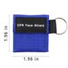 10pcs CPR Mask Keychain Ring Emergency Kit CPR Face Shields for First Aid or CPR Training (Blue-10) view 2