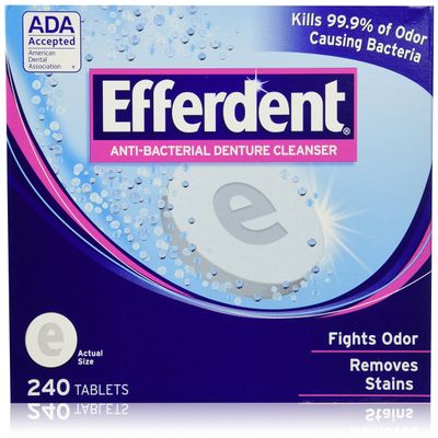 Efferdent Anti-bacterial Denture Cleanser, 2-Pack