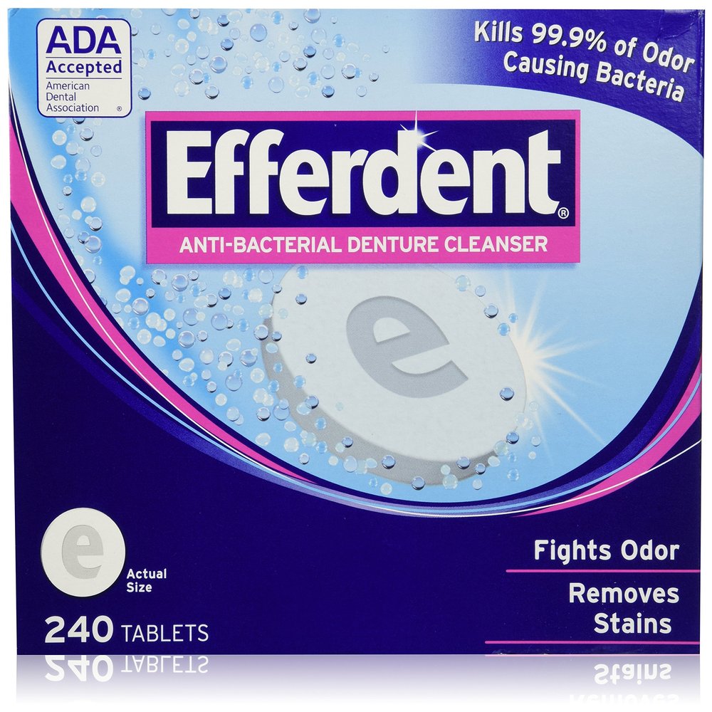 Efferdent Anti-bacterial Denture Cleanser, 2-Pack