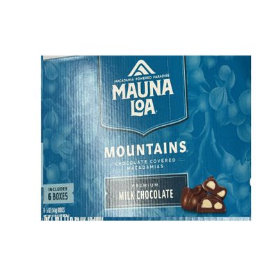 Mauna Loa Mountains, Chocolate Covered Macadamia Nuts in Milk Chocolate (6 Individually Wrapped Boxes in Carrying Case)