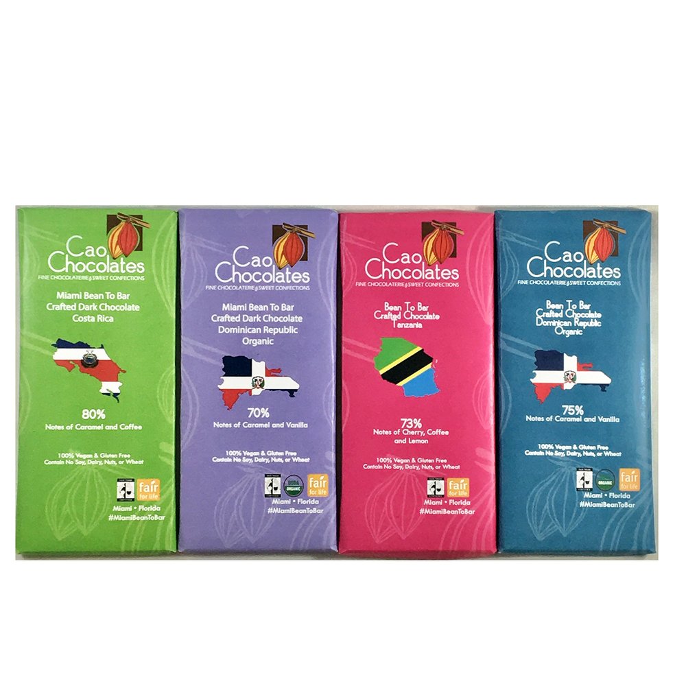 Cao Chocolates Assorted Bean to Bar Dark Chocolates