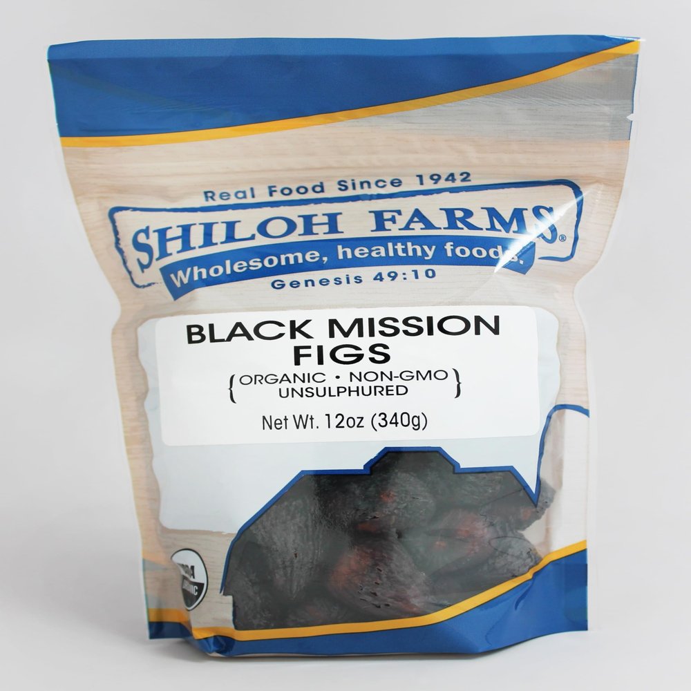 Organic Dried Black Mission Figs - Shiloh Farms, 6 Count of 12 Oz, Certified Organic, No Artificial Ingredients