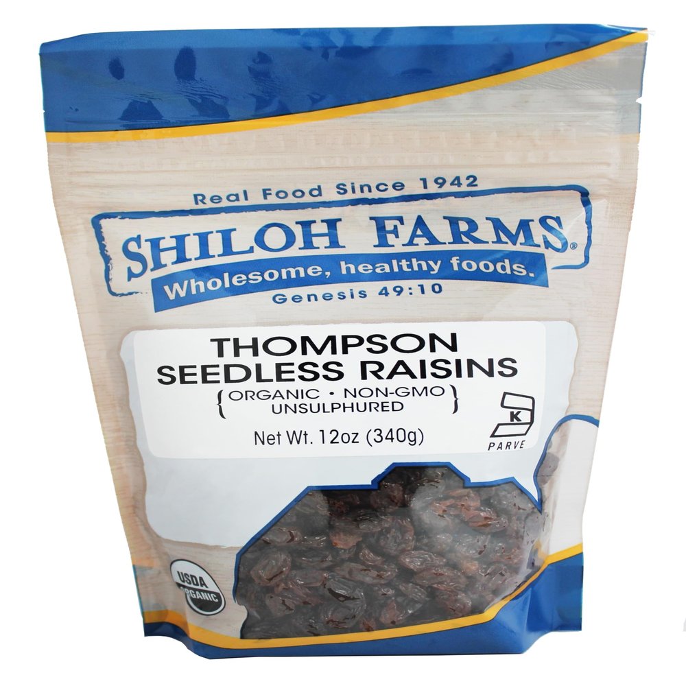 Shiloh Farms Organic Raisins - Bulk Pack of 6 Count of 12 Oz, Naturally Sweet and Juicy, Certified Organic, Perfect for Gourmet Dishes