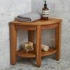 AquaTeak The Original 15.5" Kai Corner Teak Shower Bench - Shower Stool with Storage Shelf for Bathroom - Durable Water Resistant Shower Chair - Shaving Foot Rest - Indoor & Outdoor Use view 2