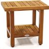 AquaTeak The Original 18" Spa Teak Shower Bench with Shelf view 1