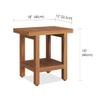 AquaTeak The Original 18" Spa Teak Shower Bench with Shelf view 3