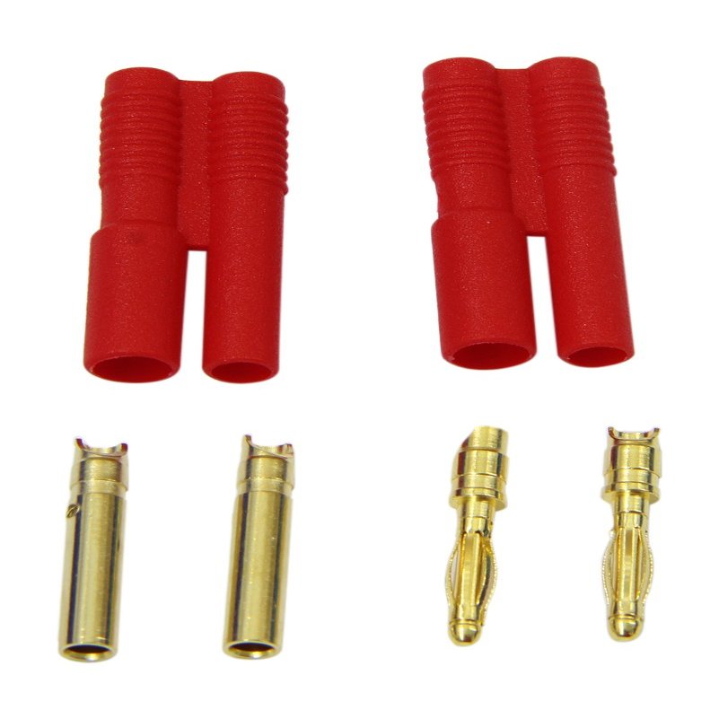 Jamara 95640 Gold Contact, 2 mm, 2 Male + 2 Female + Housing, Multi Color
