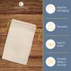 Celestial Gifts Muslin Bags - Double Drawstring Bags Small 100pcs - 2.75x4, Reusable Tea, Jewelry, Gift, Spice and Sachet Bag - 100% Cotton - Made in USA - (Natural Hem & Yellow Double Drawstring) view 2