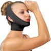Post Surgical Chin Strap Bandage for Women - Neck and Chin Compression Garment Wrap - Face Slimmer, Jowl Tightening, Chin Lifting (Small- Black) view 1