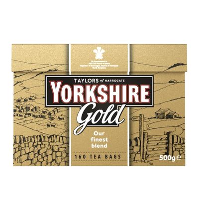 Yorkshire Tea, Gold, Pillow Tea Bags, 160 Count (Pack of 6), Premium Blend, Rich, Smooth, and Satisfying, Classic British Breakfast Blend, Caffeinated, Enjoy Hot or Iced, 160 Teabags