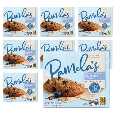 Pamela's Products Gluten Free Whenever Bars, Blueberry Lemon Box, 7.05 Oz, 30 Count, Pack of 6