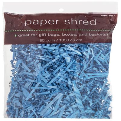 Amscan Festive Solid Color Paper Shreds & Strands Party Supply Filler-2oz. | Light Blue | 1 Pc, 2 Ounce (Pack of 1)