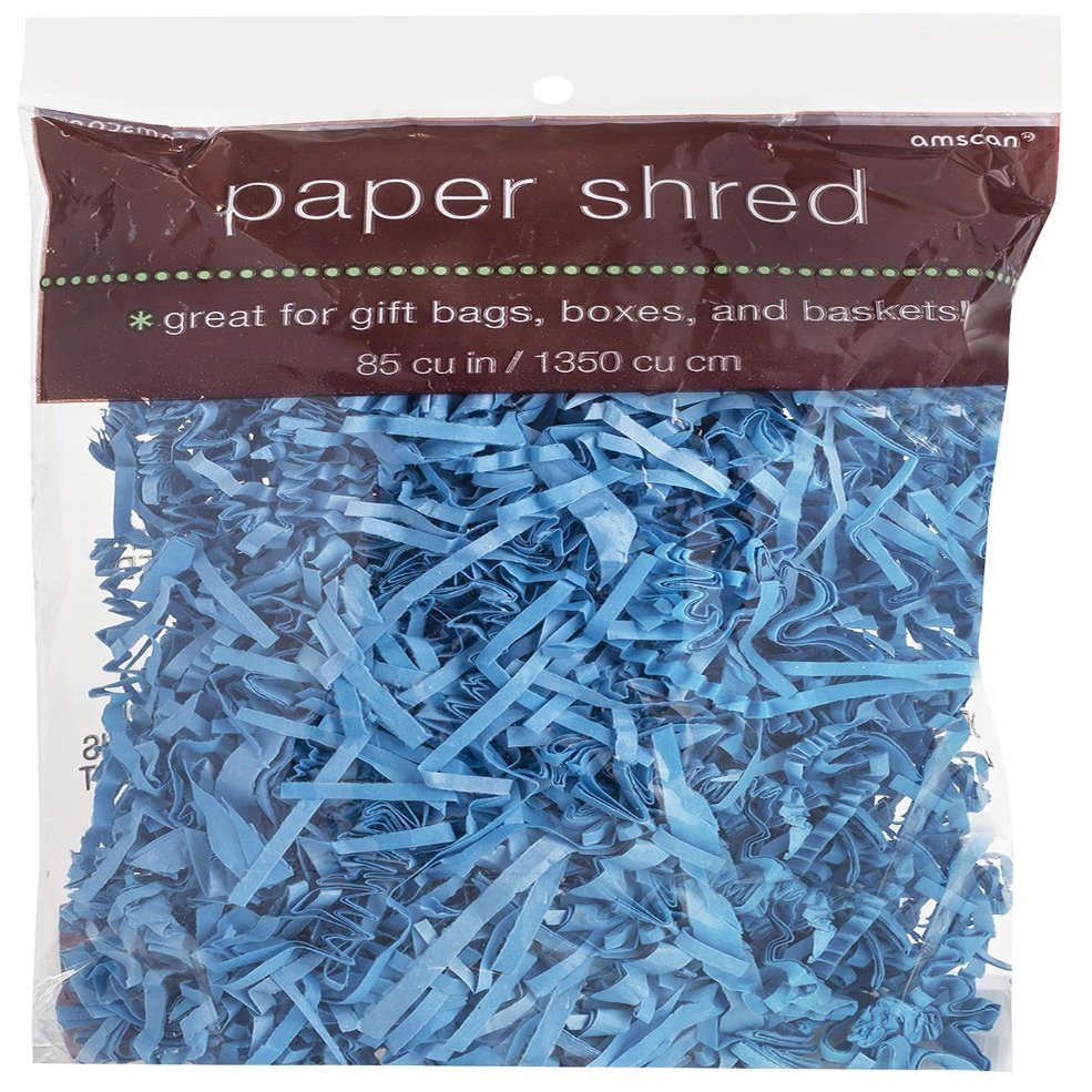 Amscan Festive Solid Color Paper Shreds & Strands Party Supply Filler-2oz. | Light Blue | 1 Pc, 2 Ounce (Pack of 1)