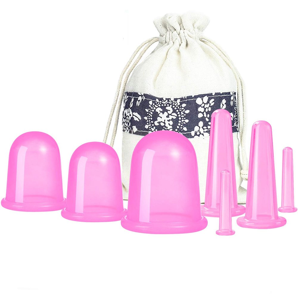 500-miles Cupping Therapy Sets 7Pcs Silicone Anti Cellulite Cup Vacuum Suction Massage Cups Facial Cupping Sets Body and Face Massager for Adults Home Use