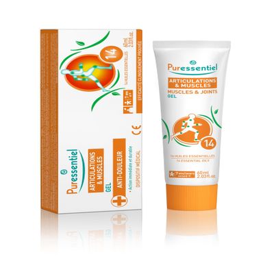 Puressentiel Muscles and Joints Gel - Soothing Gel for Muscle Relief and Knee Relief - Cooling Gel for Foot Relief - Back Gel - 2.02 oz