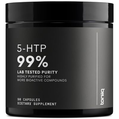Toniiq Ultra High Strength 5HTP Capsules - 99%+ Highly Purified and Bioavailable - 12:1 Concentrated Extract - 200mg - 90 Veggie Capsules