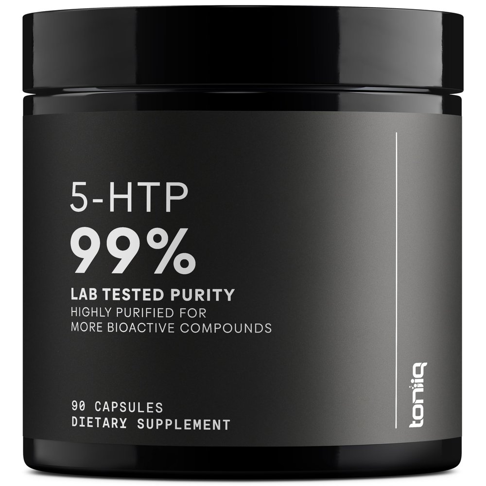 Toniiq Ultra High Strength 5HTP Capsules - 99%+ Highly Purified and Bioavailable - 12:1 Concentrated Extract - 200mg - 90 Veggie Capsules