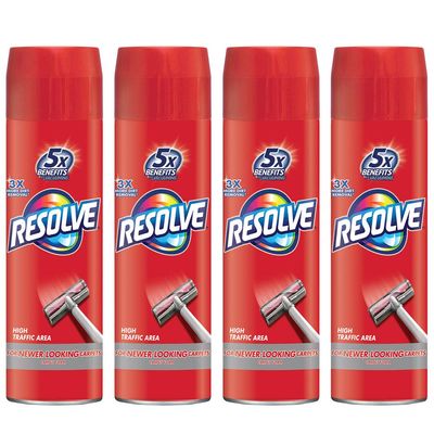 Resolve High Traffic Carpet Foam, 88 oz (4 Cans x 22 oz), Cleans Freshens Softens & Removes Stains