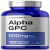 Horbach Alpha GPC 600mg | 120 Capsules | Vegetarian, Non-GMO & Gluten Free Choline Supplement | Supports Healthy Memory, Focus and Clarity view 1
