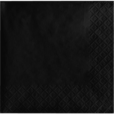 Creative Converting Touch of Color 200 Count 2-Ply Paper Beverage Napkins, Black Velvet