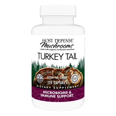 Host Defense Turkey Tail Capsules - Digestive Health & Immune Response Support Supplement - Mushroom Supplement for Gastrointestinal & Gut Microbiome Support - 120 Capsules