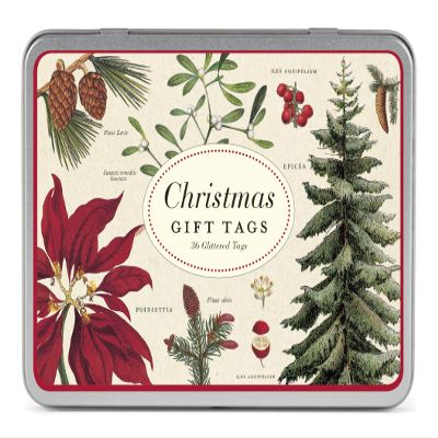Cavallini Papers & Co., Inc. Christmas Bontanica Glittered Gift Tag Set