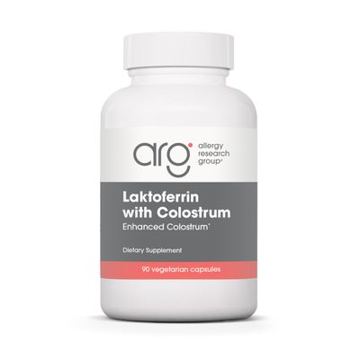Allergy Research Group Laktoferrin with Colostrum Supplement - Lactoferrin, Bovine Colostrum, Immunoglobulin, Lysozyme, IgG, IGA, IgM, Vegetable Capsules - 90 Count