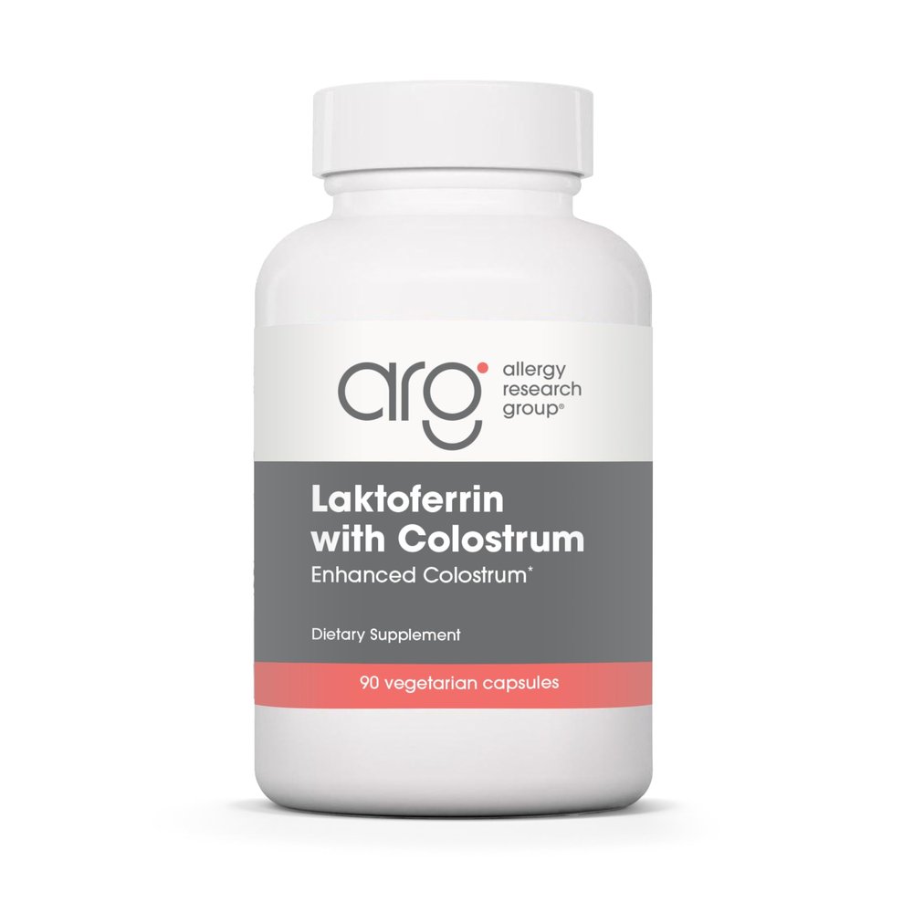 Allergy Research Group Laktoferrin with Colostrum Supplement - Lactoferrin, Bovine Colostrum, Immunoglobulin, Lysozyme, IgG, IGA, IgM, Vegetable Capsules - 90 Count