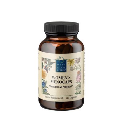 Wise Woman Herbals Women's Menocaps, Non-GMO Herbal Blend for Menopause Support, Hot Flashes, Night Sweats, Mood Support, Emotional Balance, Hormonal Support, 120 Veg Caps