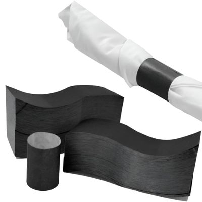 Perfect Stix - Napkin Band Black Napkin Band, 1.5" x 4.5", Black (Pack of 500)