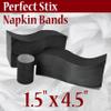 Perfect Stix - Napkin Band Black Napkin Band, 1.5" x 4.5", Black (Pack of 500) view 3