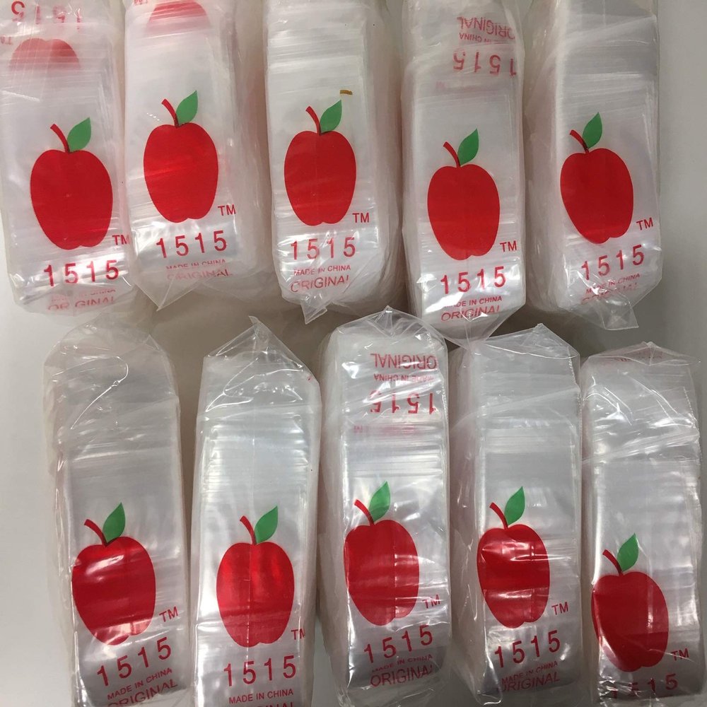 10,000 1.5x1.5 2mil Apple Brand Clear Resealable Bags 1.5 1.5" X 10000 1515 Baggies