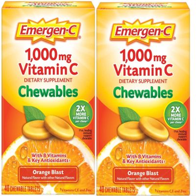 Alacer EmergenC Orange Chewable Vitamin C (2 Pack)