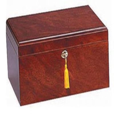 Quality Importers Milano Cigar Humidor, Rosewood, Spanish Cedar Tray With Divider, Holds 75-100 Cigars, 1 Round Humidifier And 1 Hygrometer With Brass Frame