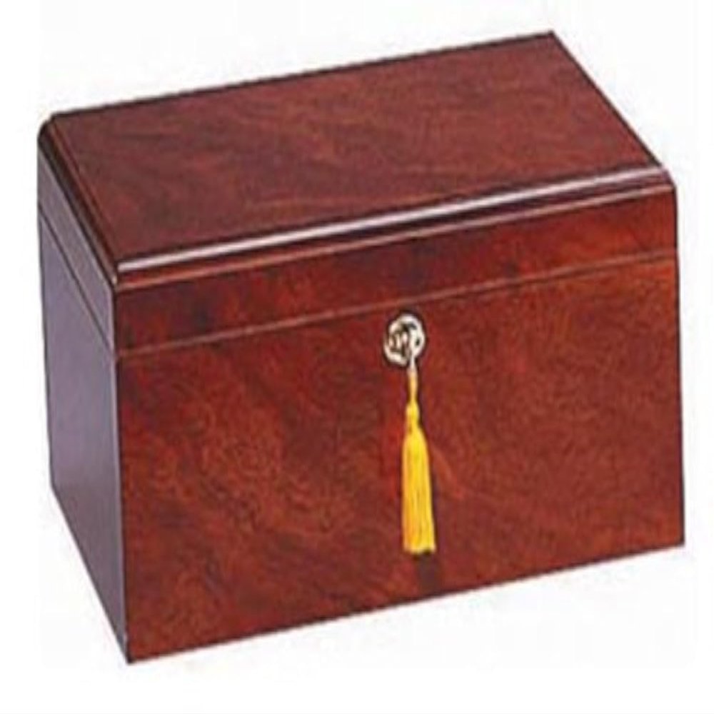 Quality Importers Milano Cigar Humidor, Rosewood, Spanish Cedar Tray With Divider, Holds 75-100 Cigars, 1 Round Humidifier And 1 Hygrometer With Brass Frame