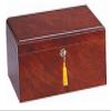 Quality Importers Milano Cigar Humidor, Rosewood, Spanish Cedar Tray With Divider, Holds 75-100 Cigars, 1 Round Humidifier And 1 Hygrometer With Brass Frame view 2