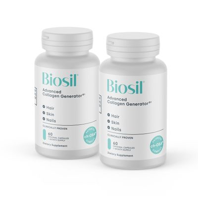 Biosil Collagen Booster Supplement - 60 Original Capsules, Pack of 2 - Patented ch-OSA Activator for Skin, Hair, Nails & Joints - Supports Natural Production - 60-Day Supply