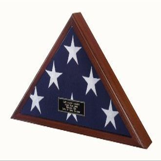 Flag Case - Cherry Wood for Casket/Burial Flag, Glass Front American Made