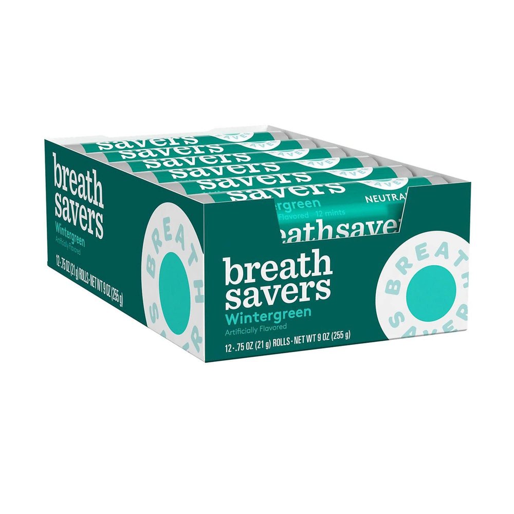 Breath Savers Wintergreen Sugar-Free Breath Mints Rolls, 0.75 Ounce (24 Count)